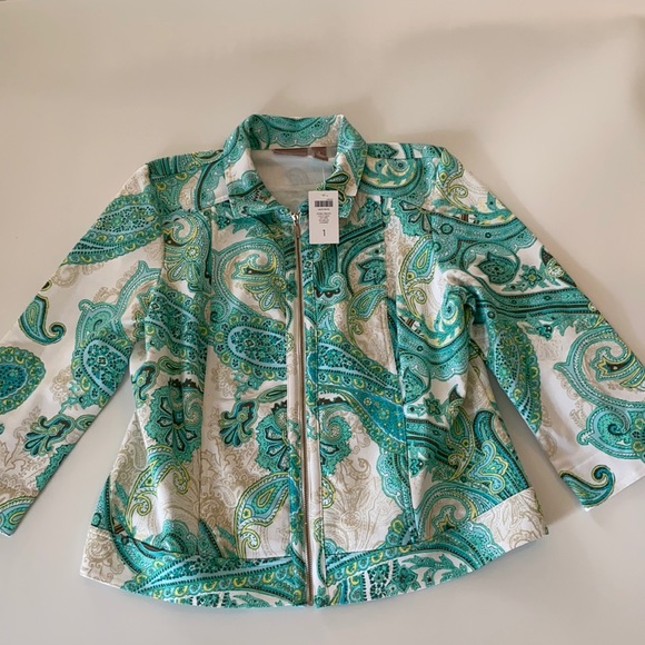 Chico's Jackets & Blazers - Chicos utility jacket size 1 medium zip up